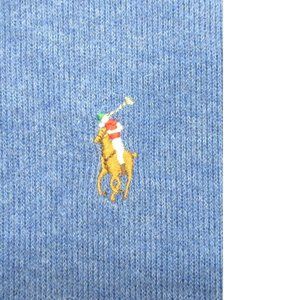 POLO RALPH LAUREN ESTATE RIB 100% COTTON SWEATER STEEL BLUE Sz LARGE, L